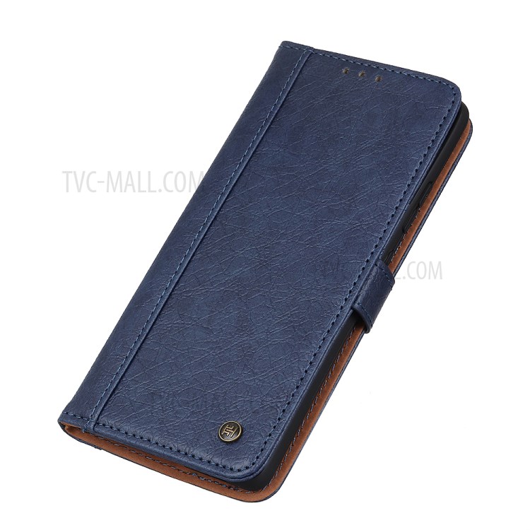 Split Leather Cover Wallet Design Phone Casing for Samsung Galaxy A02s (EU Version) - Blue-5