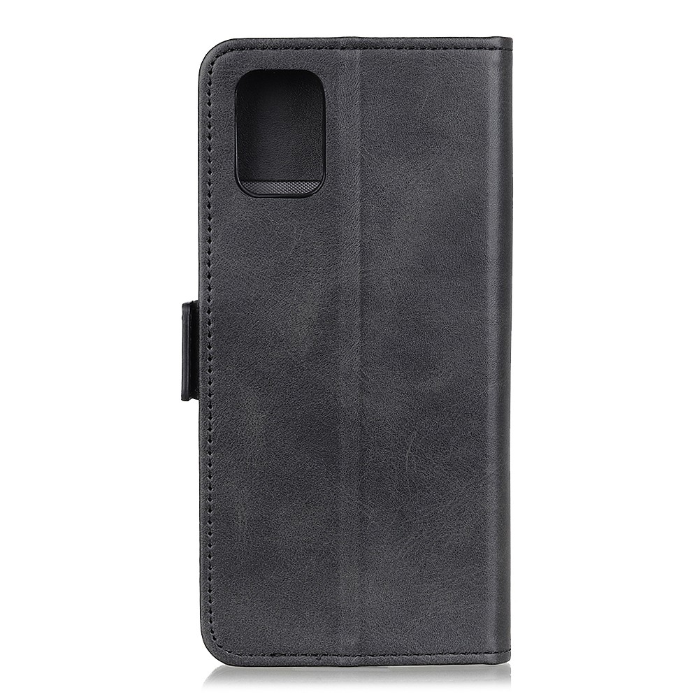 For Samsung Galaxy A02s (EU Version) Magnetic-Absorbed Leather Wallet Stand Design Case - Black-3
