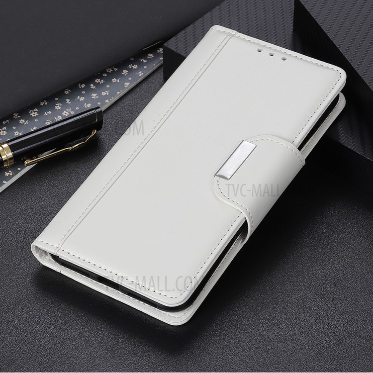 Portafoglio Stand Design PU Cassa Del Telefono PU Protezione Completa Per Samsung Galaxy A02S (164.2x75.9x9.1mm) - Bianca-12