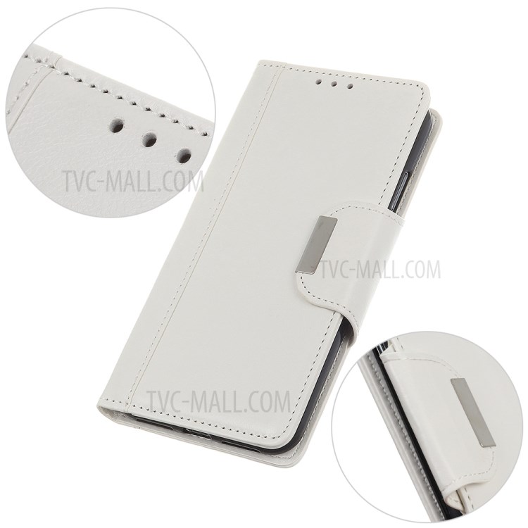 Portafoglio Stand Design PU Cassa Del Telefono PU Protezione Completa Per Samsung Galaxy A02S (164.2x75.9x9.1mm) - Bianca-8