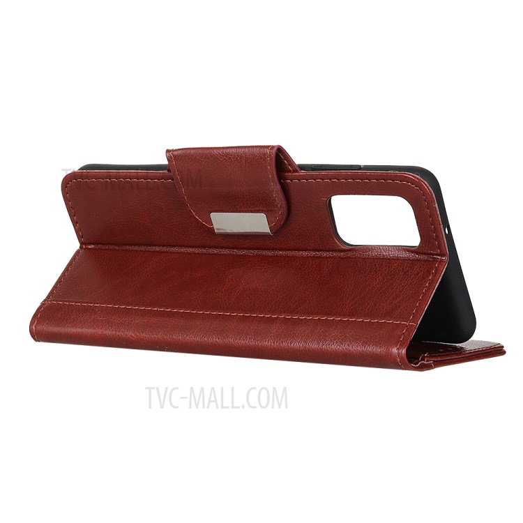 Wallet Stand Design PU Leather Phone Case Full Protection for Samsung Galaxy A02s (EU Version) - Brown-4