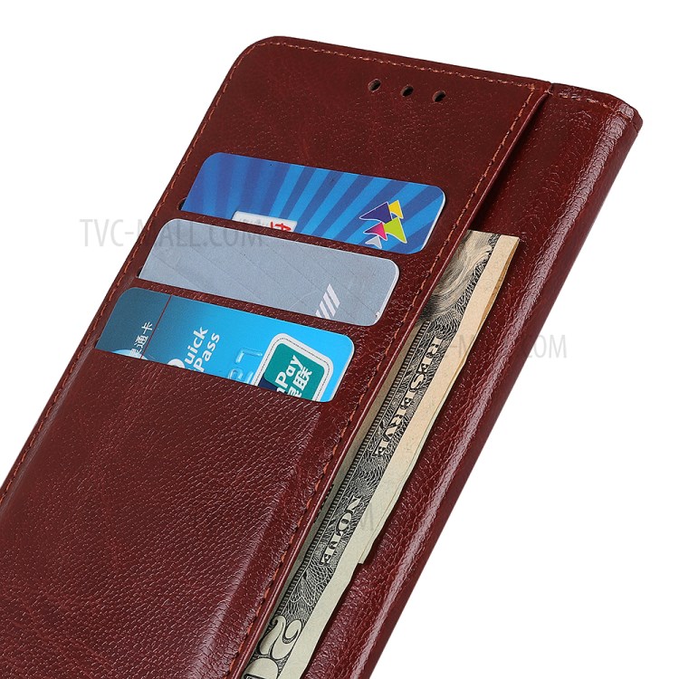 Wallet Stand Design PU Leather Phone Case Full Protection for Samsung Galaxy A02s (EU Version) - Brown-5