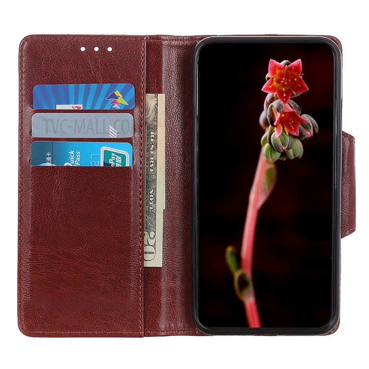 Wallet Stand Design PU Leather Phone Case Full Protection for Samsung Galaxy A02s (EU Version) - Brown-7