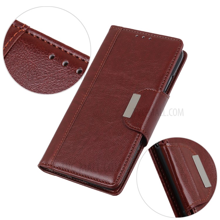 Wallet Stand Design PU Leather Phone Case Full Protection for Samsung Galaxy A02s (EU Version) - Brown-8