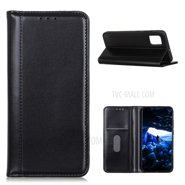 Auto Absorption Leather Wallet Design Phone Case for Samsung Galaxy A02s (EU Version) - Black-1