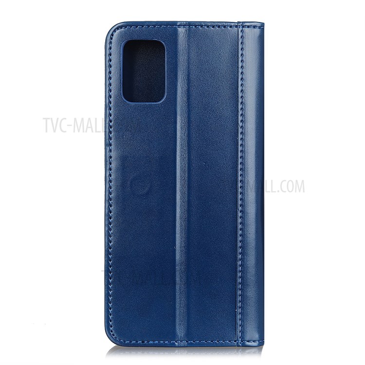 Auto Absorption Split Leather Wallet Design Phone Case for Samsung Galaxy A02s (EU Version) - Blue-3