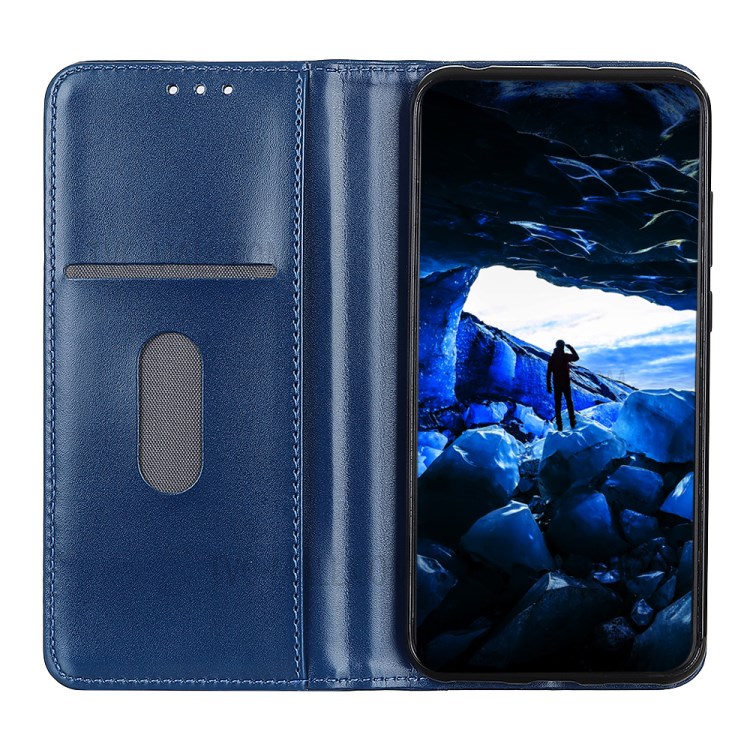 Auto Absorption Split Leather Wallet Design Phone Case for Samsung Galaxy A02s (EU Version) - Blue-7
