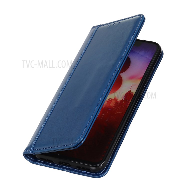 Auto Absorption Split Leather Wallet Design Phone Case for Samsung Galaxy A02s (EU Version) - Blue-8