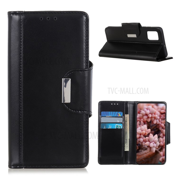 PU Leather Phone Protective Case Wallet Stand Design for Samsung Galaxy A02s (EU Version) - Black-1