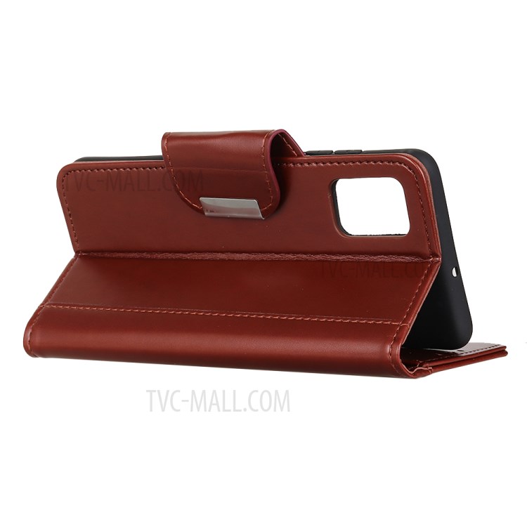 PU Leather Phone Protective Case Wallet Stand Design for Samsung Galaxy A02s (EU Version) - Brown-4