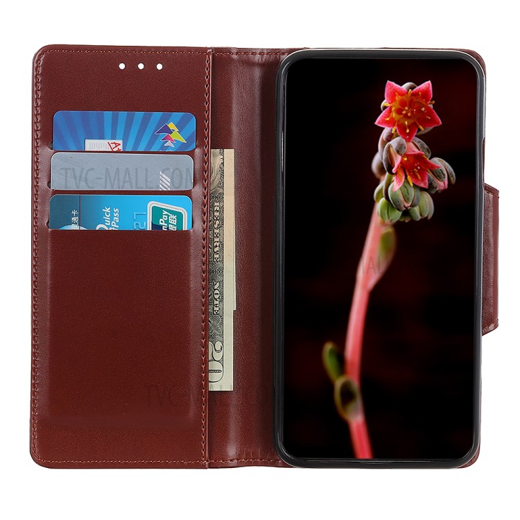 PU Leather Phone Protective Case Wallet Stand Design for Samsung Galaxy A02s (EU Version) - Brown-7