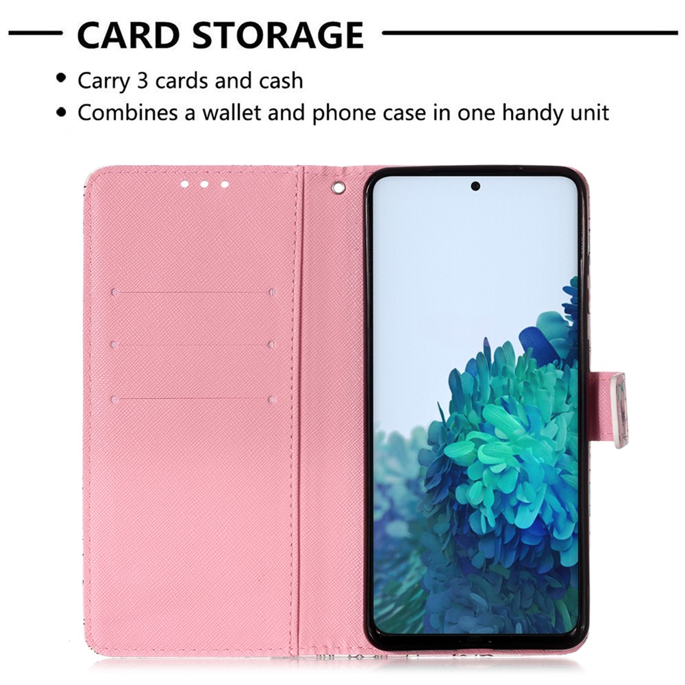 Pattern Printing Design Leather Wallet Phone Stand Case with Lanyard for Samsung Galaxy S21 Plus - Rose Butterfly-4