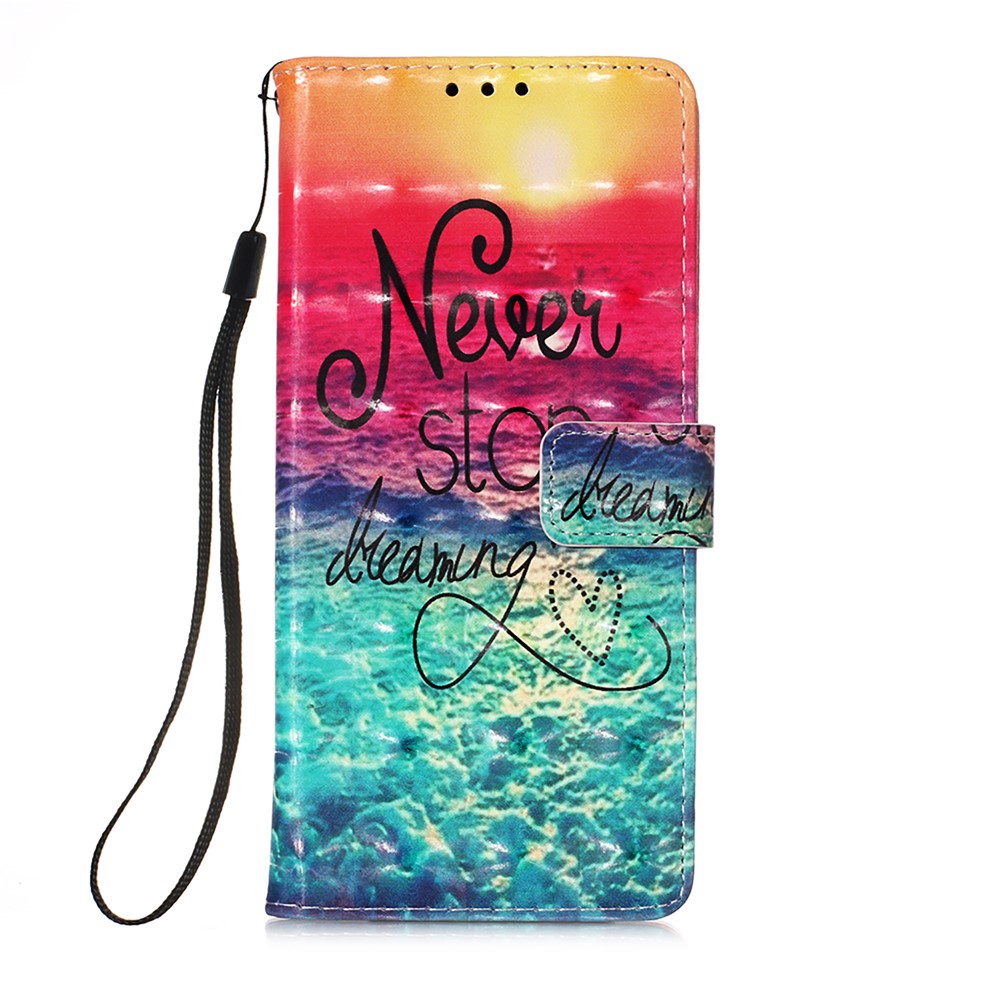 Pattern Printing Design Leather Wallet Phone Stand Case with Lanyard for Samsung Galaxy S21 Plus 5G - Sea of Clouds/Colorful-2