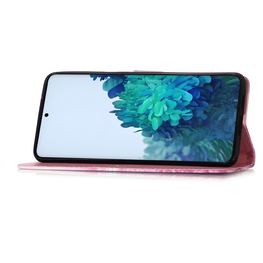 Pattern Printing Design Leather Wallet Phone Stand Case with Lanyard for Samsung Galaxy S21 Plus 5G - Sea of Clouds/Colorful-5