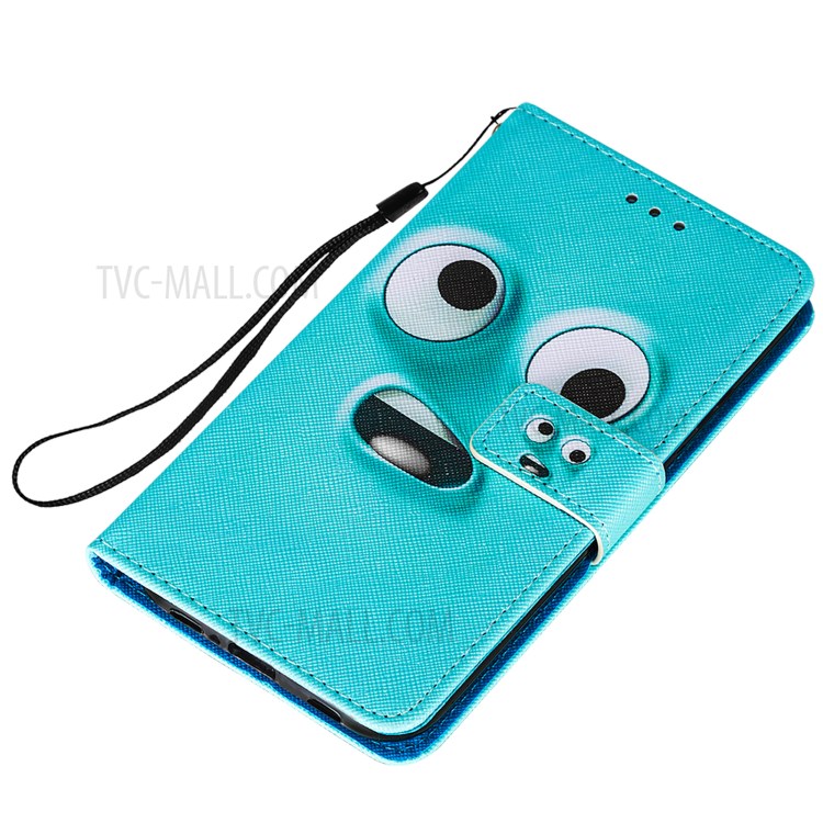Wallet Stand Design Cross Texture Leather Phone Protective Case with Pattern Printing for Samsung Galaxy A72 5G - Funny Face-6