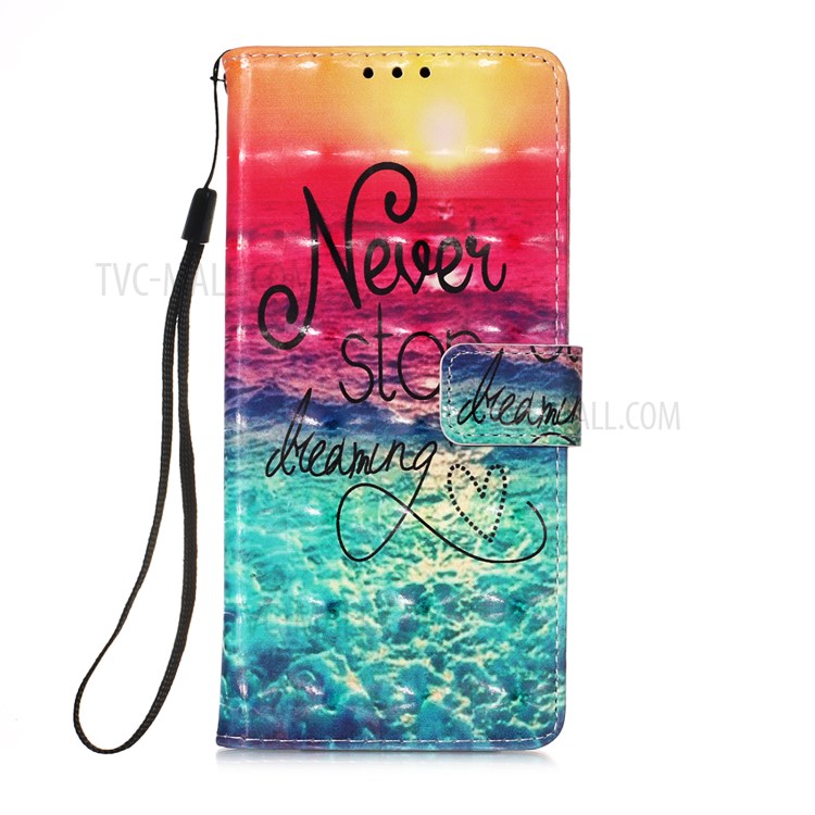 Light Spot Design Pattern Printing Leather Wallet Stand Phone Case with Lanyard for Samsung Galaxy S21 5G - Sea of Clouds/Colorful-2