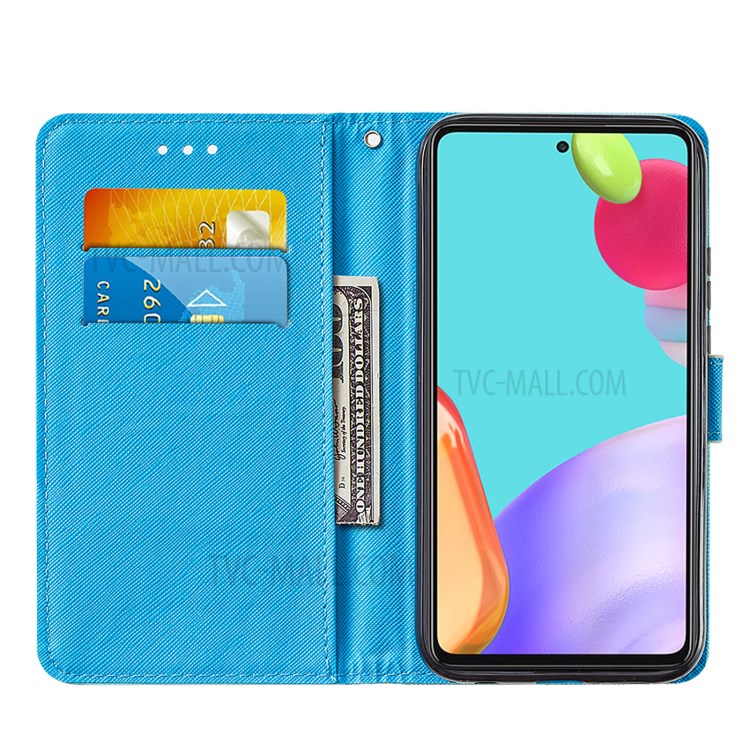 Pattern Printing Design Cross Texture Leather Phone Protective Case with Wallet Stand for Samsung Galaxy A52 5G - Panda-7