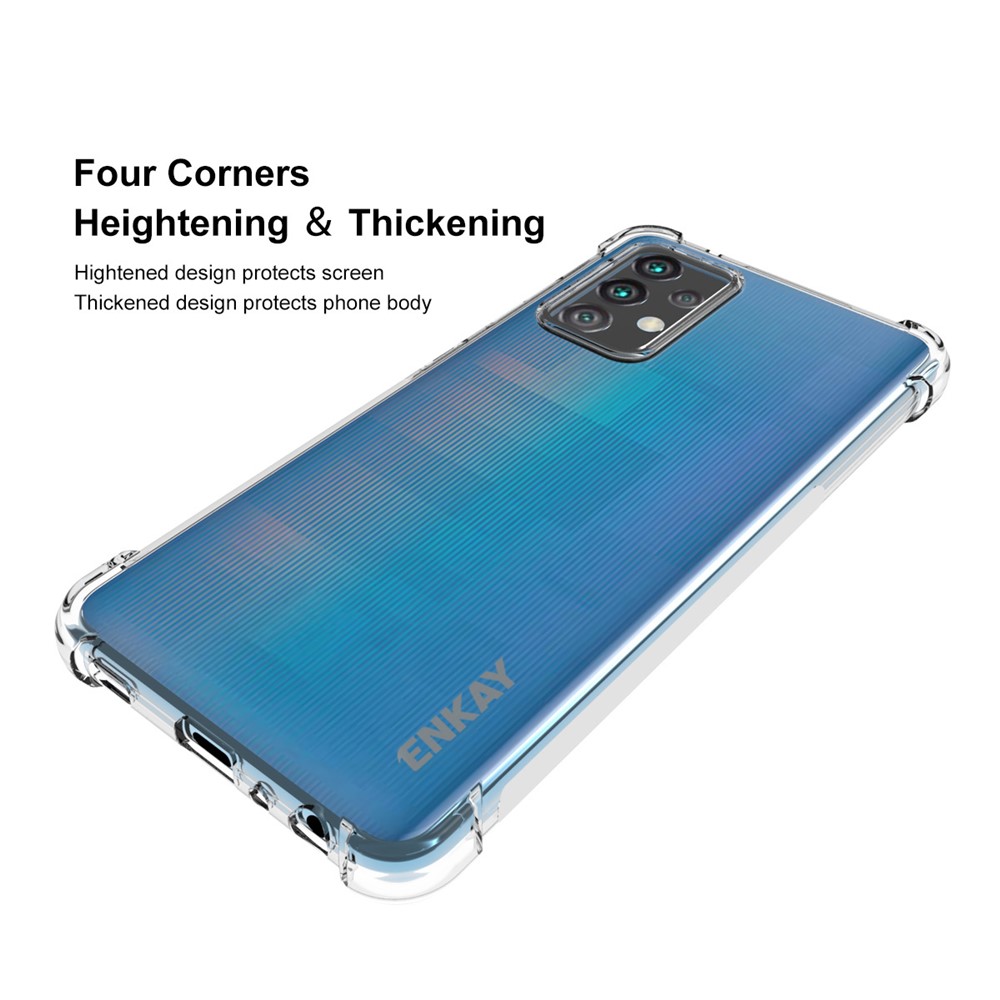 ENKAY Shockproof Clear TPU Case for Samsung Galaxy A52 5G Anti-slip Protective Cover-2