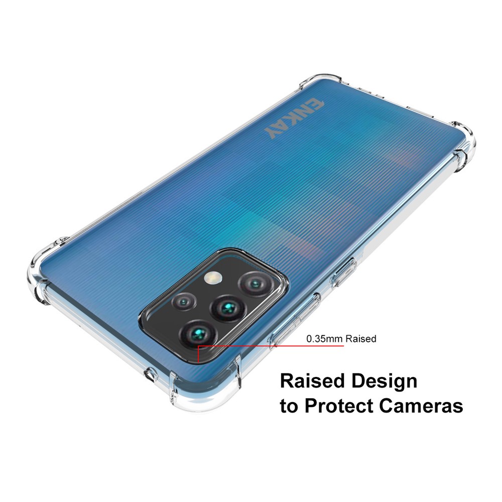 ENKAY Shockproof Clear TPU Case for Samsung Galaxy A52 5G Anti-slip Protective Cover-3