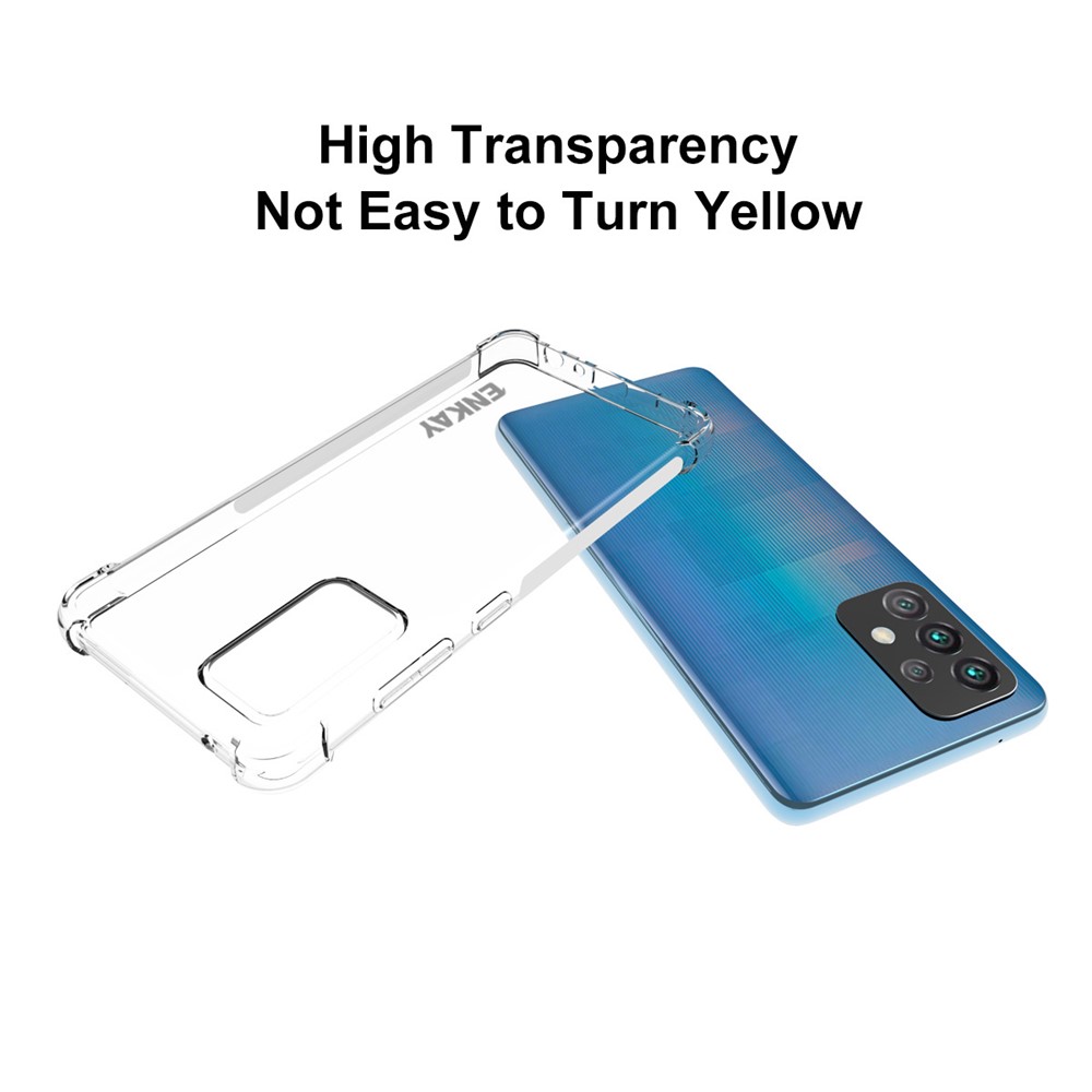 ENKAY Shockproof Clear TPU Case for Samsung Galaxy A52 5G Anti-slip Protective Cover-5