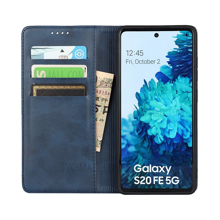 Strong Magnet Design Leather Wallet Stand Phone Cover Case for Samsung Galaxy S20 FE/S20 Fan Edition/S20 FE 5G/S20 Fan Edition 5G/S20 Lite - Blue-4