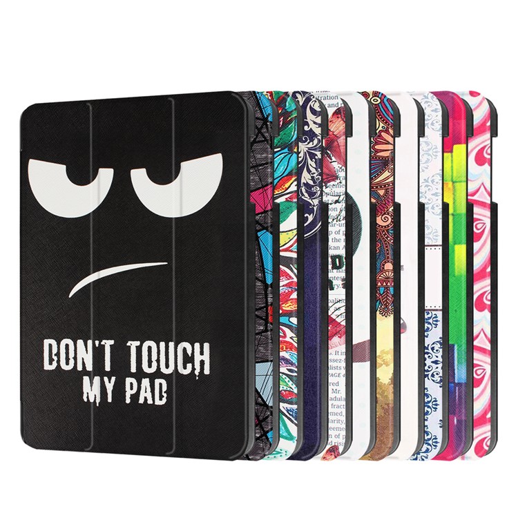 Patterned Smart Leather Flip Cover for Samsung Galaxy Tab A 10.1 (2016) T580 T585 - Vintage Flower-9