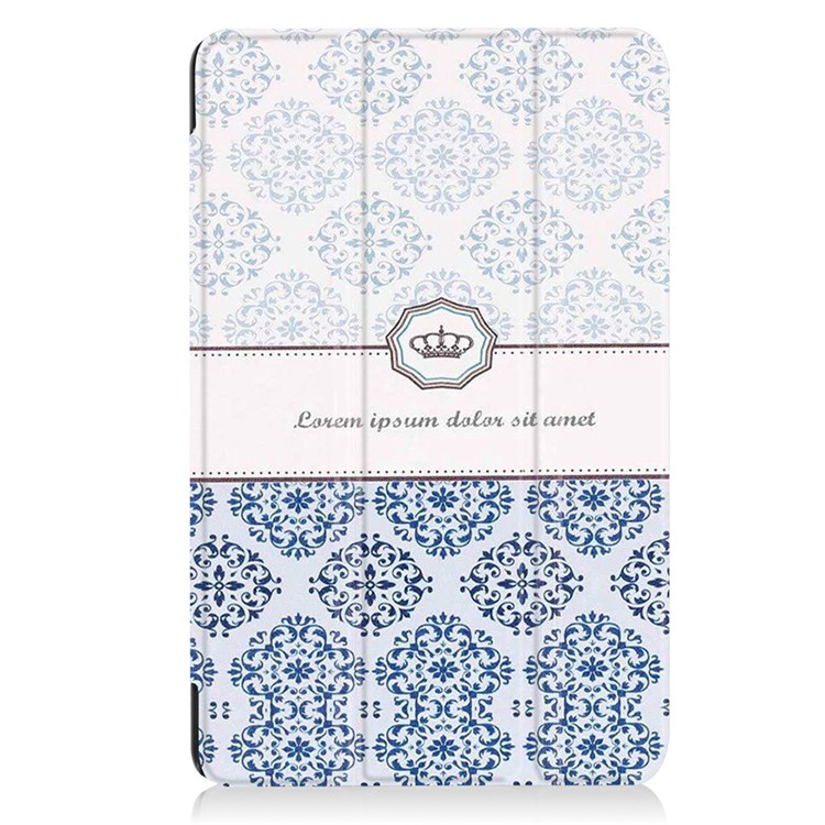 Patterned Leather Smart Cover for Samsung Galaxy Tab A 10.1 (2016) T580 T585 - Damask Pattern-2