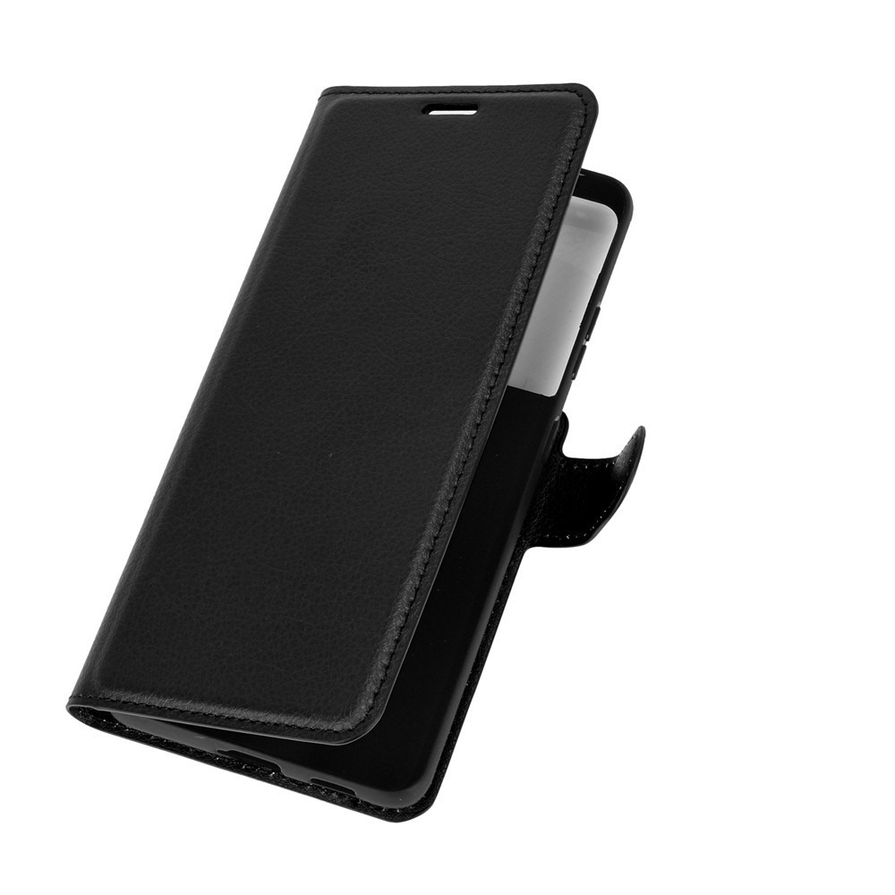 Cubierta Protectora Del Teléfono De Cuero De La Textura De Litchi Con Diseño De Soporte De Billetera Para Samsung Galaxy S21 Ultra - Negro-6