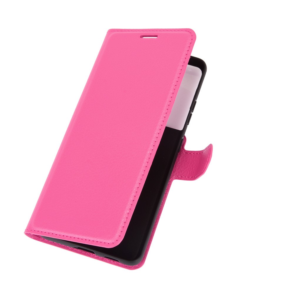 Litchi Texture Leather Phone Protective Cover with Wallet Stand Design for Samsung Galaxy S21 Ultra 5G - Rose-6