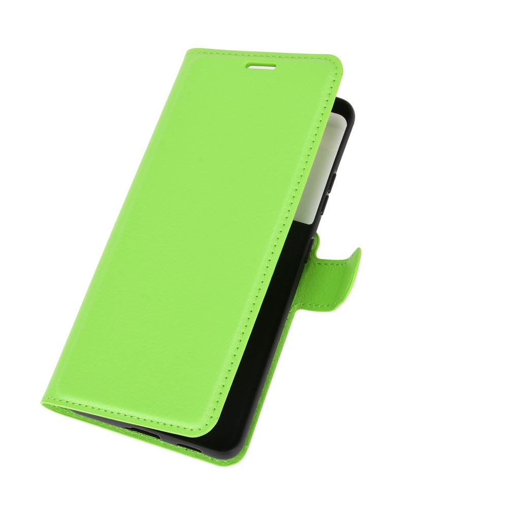 Litchi Texture Leather Phone Protective Cover with Wallet Stand Design for Samsung Galaxy S21 Ultra 5G - Green-6