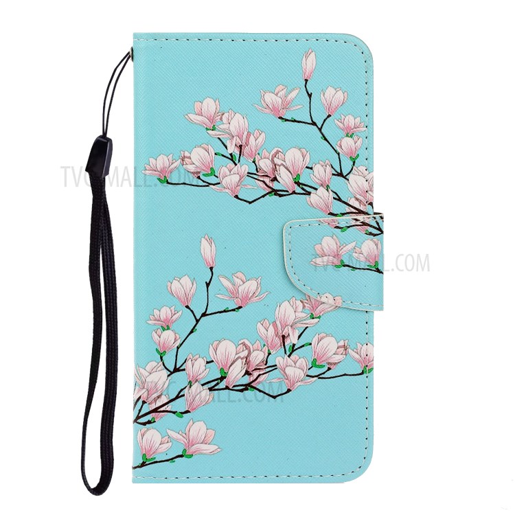 TPU + PU Leather Wallet Stand Phone Case with Lanyard for Samsung Galaxy A72 5G - Pink Flower-2