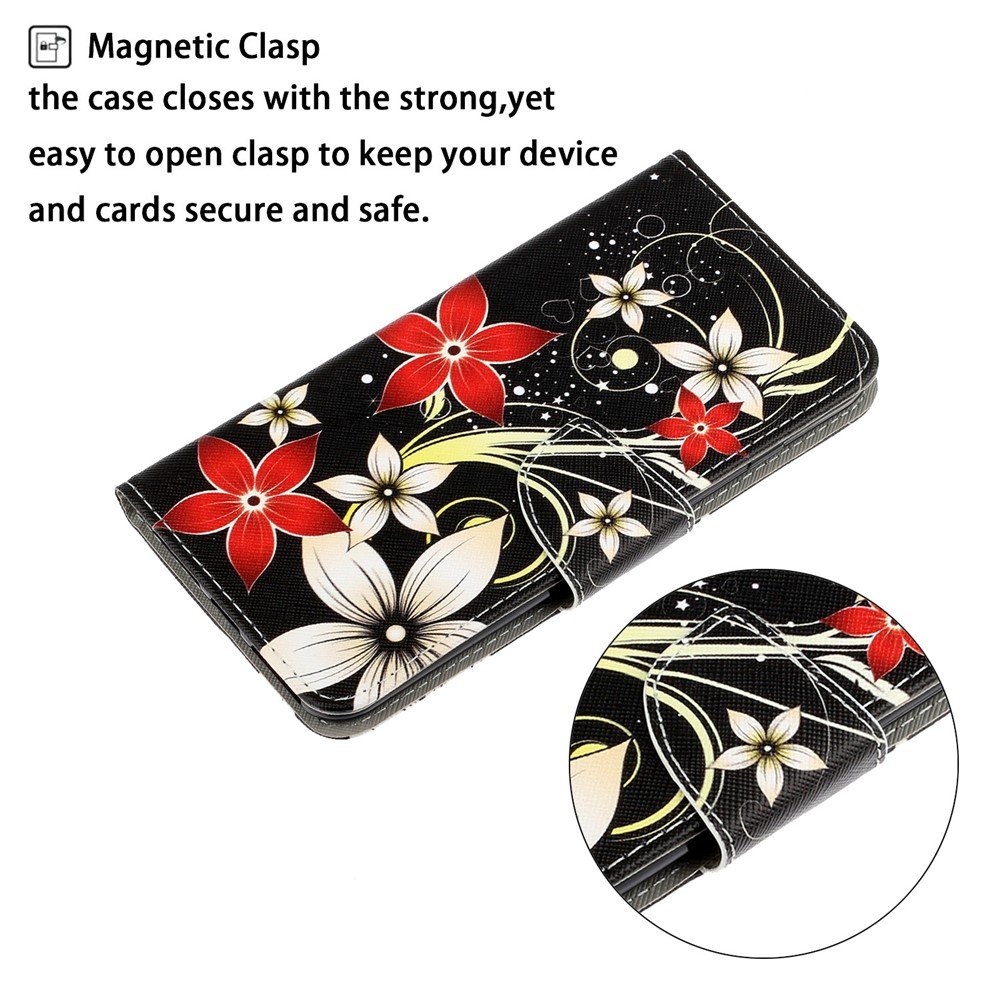 TPU + PU Leather Wallet Stand Phone Case with Lanyard for Samsung Galaxy A72 5G - Flower-4