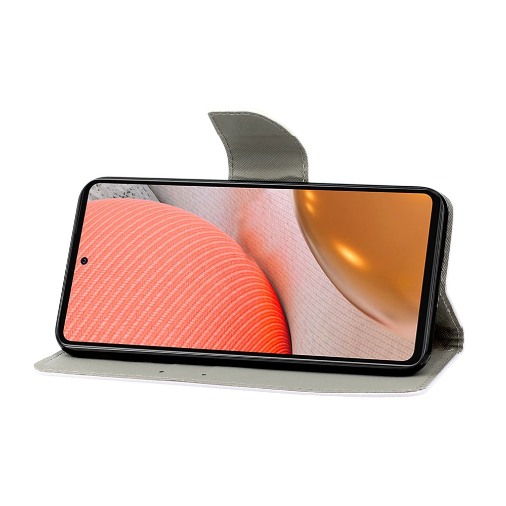 Case de Teléfono de la Billetera de Cuero TPU + PU Con Cordón Para Samsung Galaxy A72 5G / A72 4G - Mar