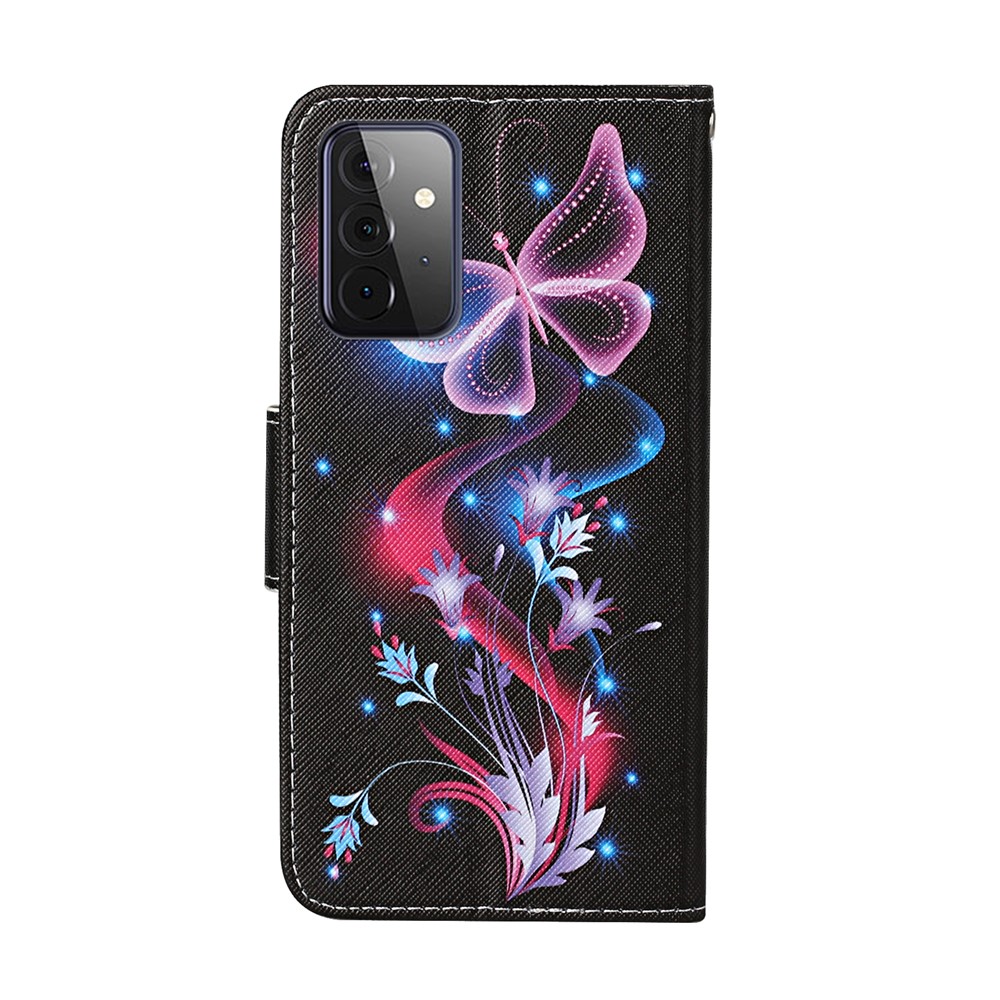 TPU + PU Leather Wallet Stand Phone Case with Lanyard for Samsung Galaxy A72 5G - Beautiful Butterfly-3