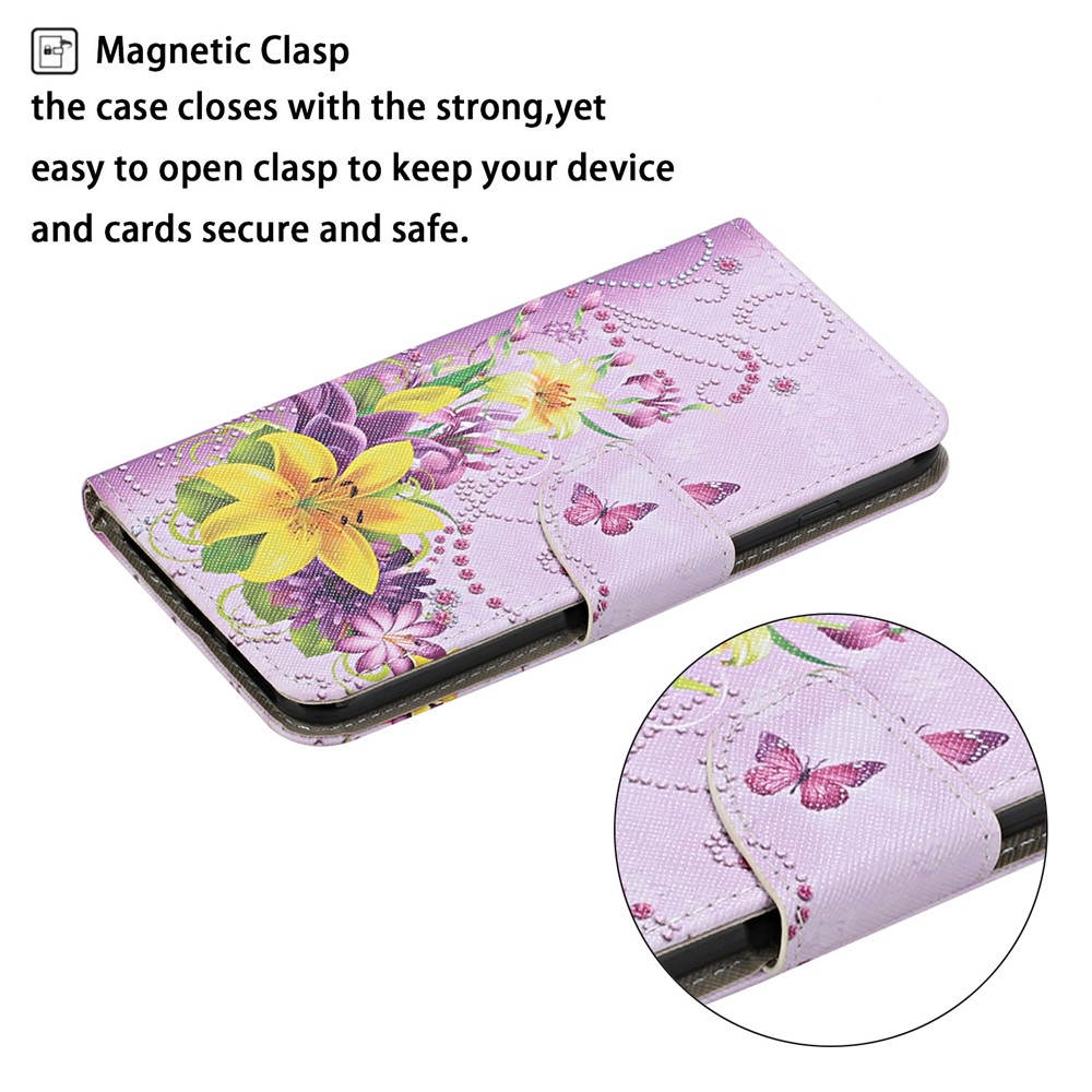 TPU + PU Leather Wallet Stand Phone Case with Lanyard for Samsung Galaxy A72 5G - Yellow Flower-4