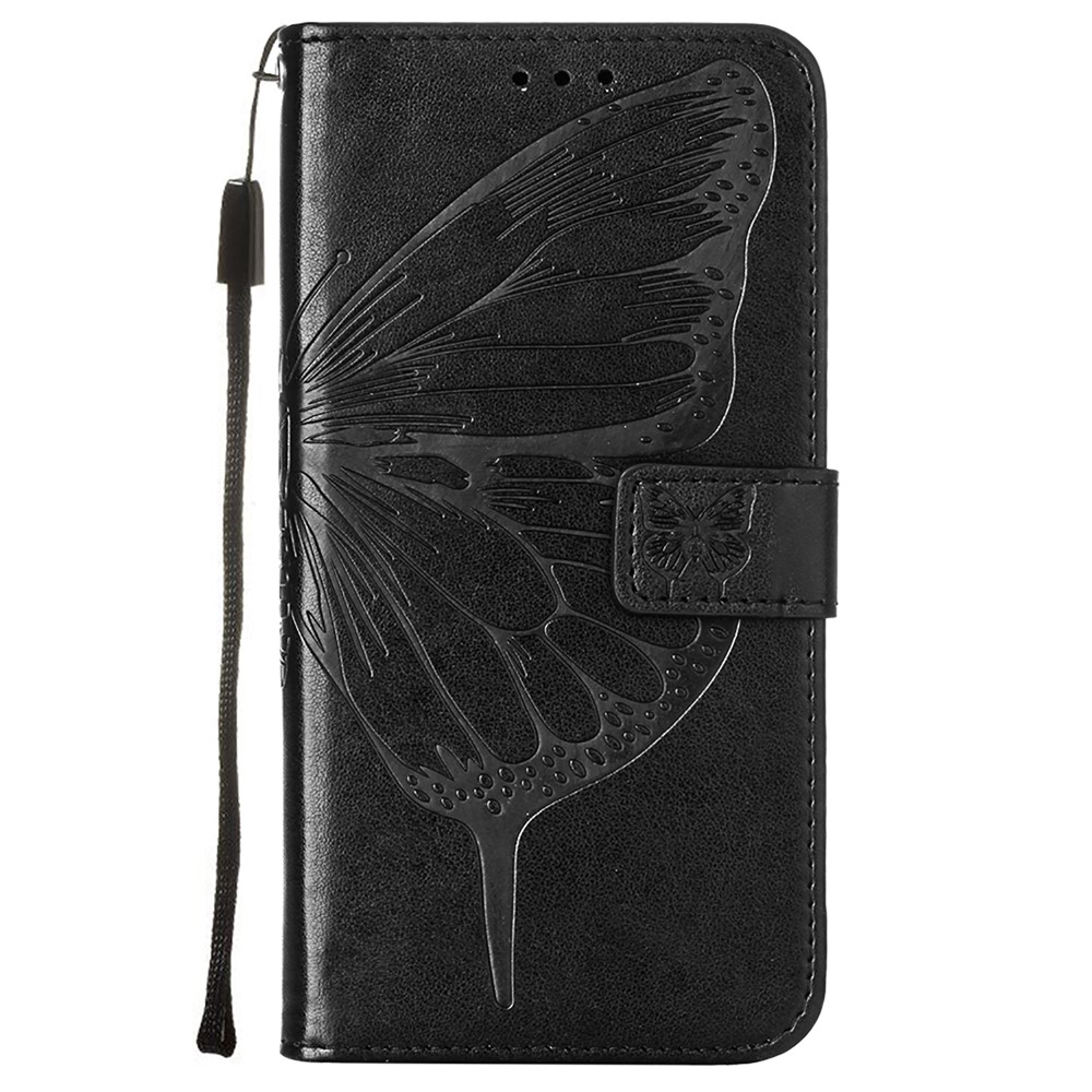 Imprint Butterfly Flower Pattern Wallet Stand Leather Case for Samsung Galaxy S21 5G - Black-2