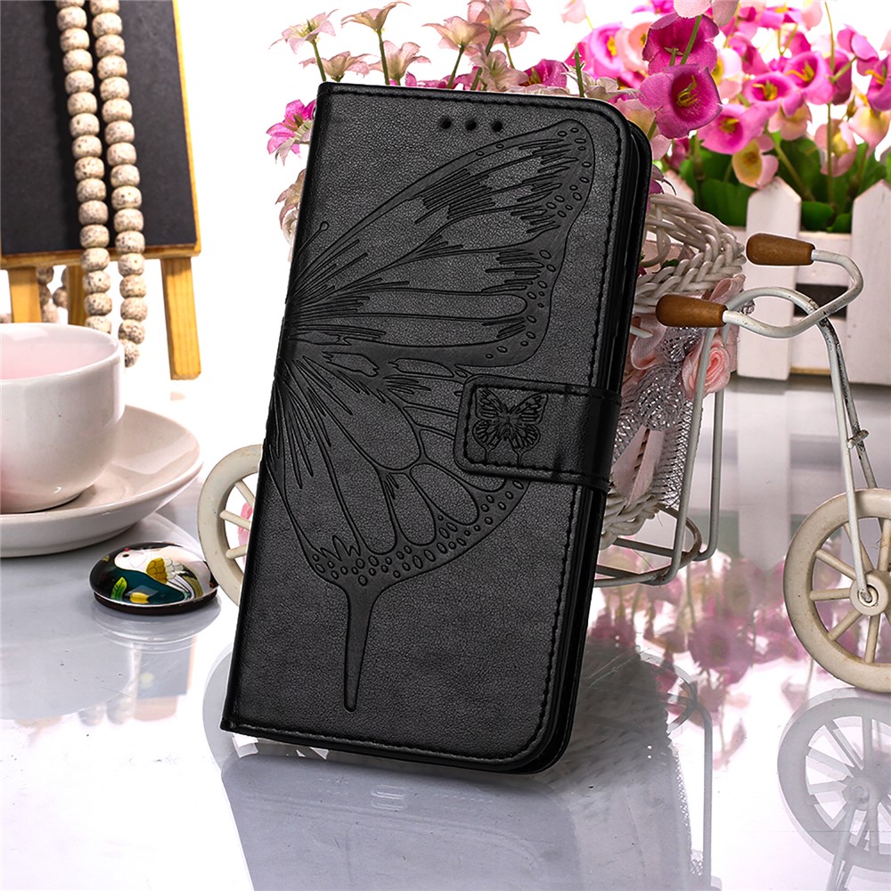 Imprint Butterfly Flower Pattern Wallet Stand Leather Case for Samsung Galaxy S21 5G - Black-7