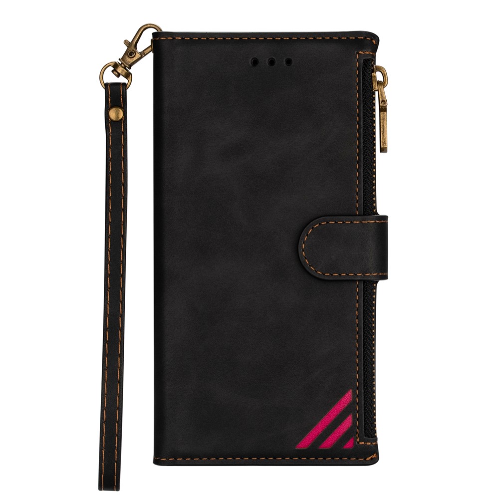 Wallet Phone Case PU Leather Coated TPU Cover for Samsung Galaxy A12 - Black-2