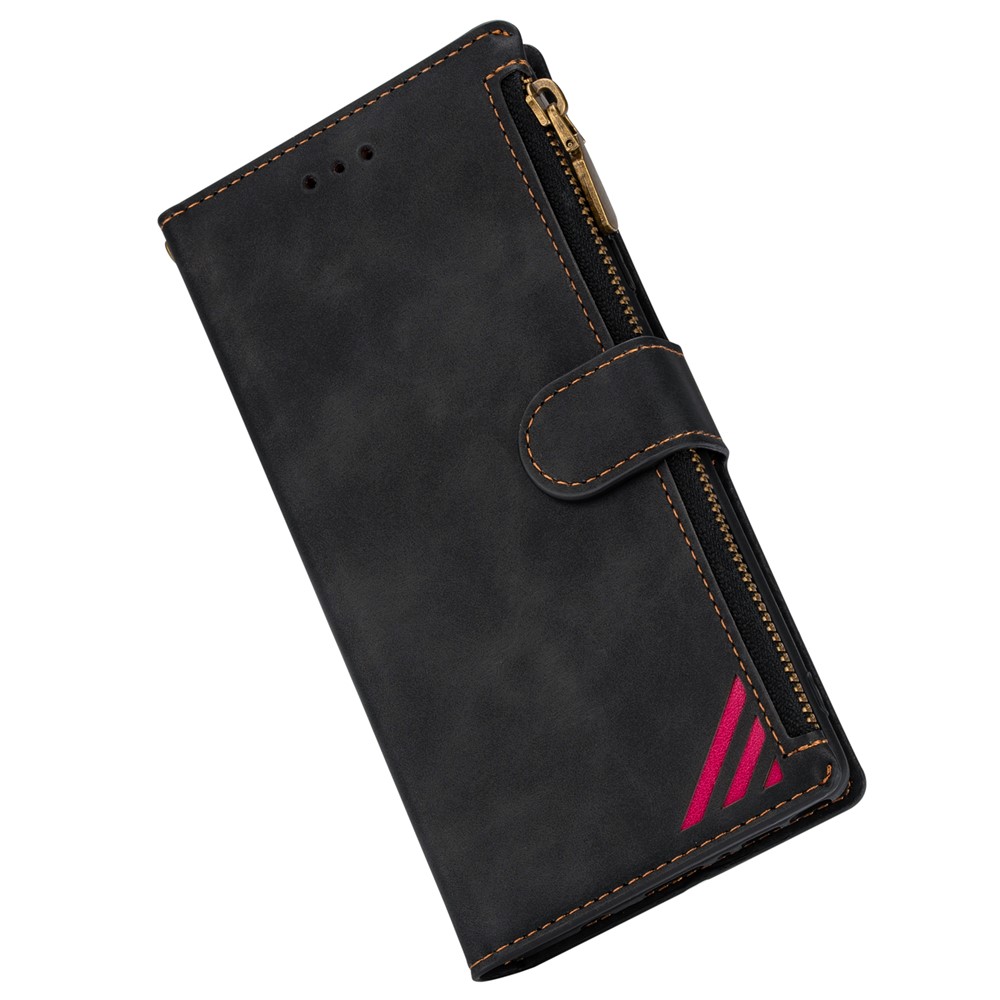 Wallet Phone Case PU Leather Coated TPU Cover for Samsung Galaxy A12 - Black-4