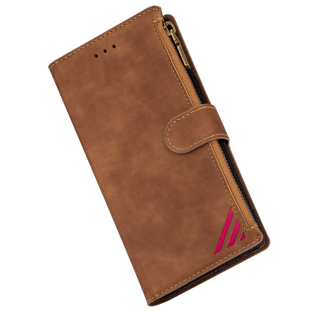 Wallet Phone Case PU Leather Coated TPU Cover for Samsung Galaxy A12 - Brown-7