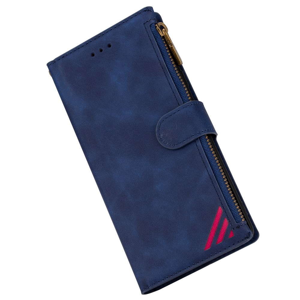 Wallet Phone Case PU Leather Coated TPU Cover for Samsung Galaxy A42 5G - Blue-7