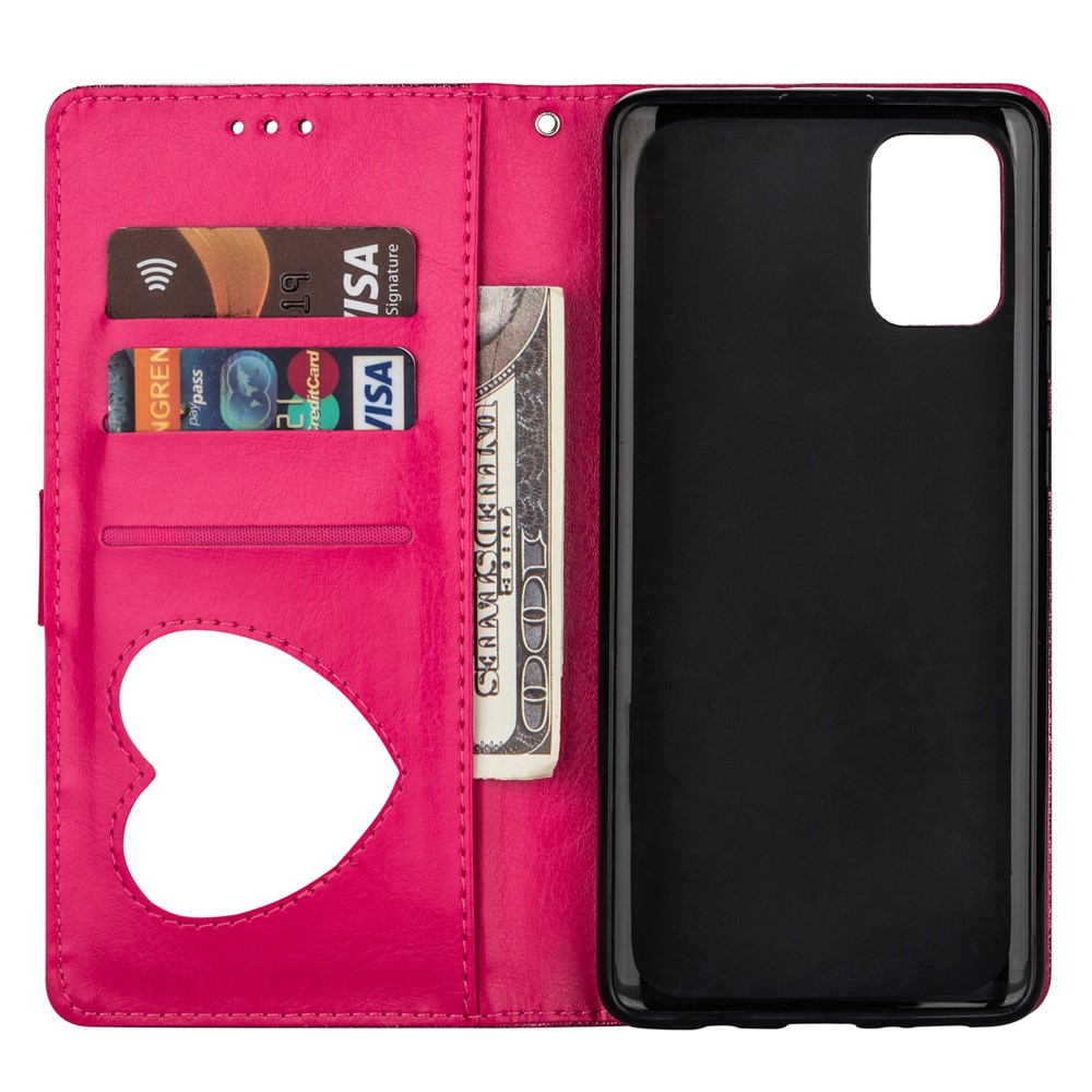 Flash Powder Zipper Pocket Wallet Flip Leather Phone Case with Strap for Samsung Galaxy M31s - Rose-6