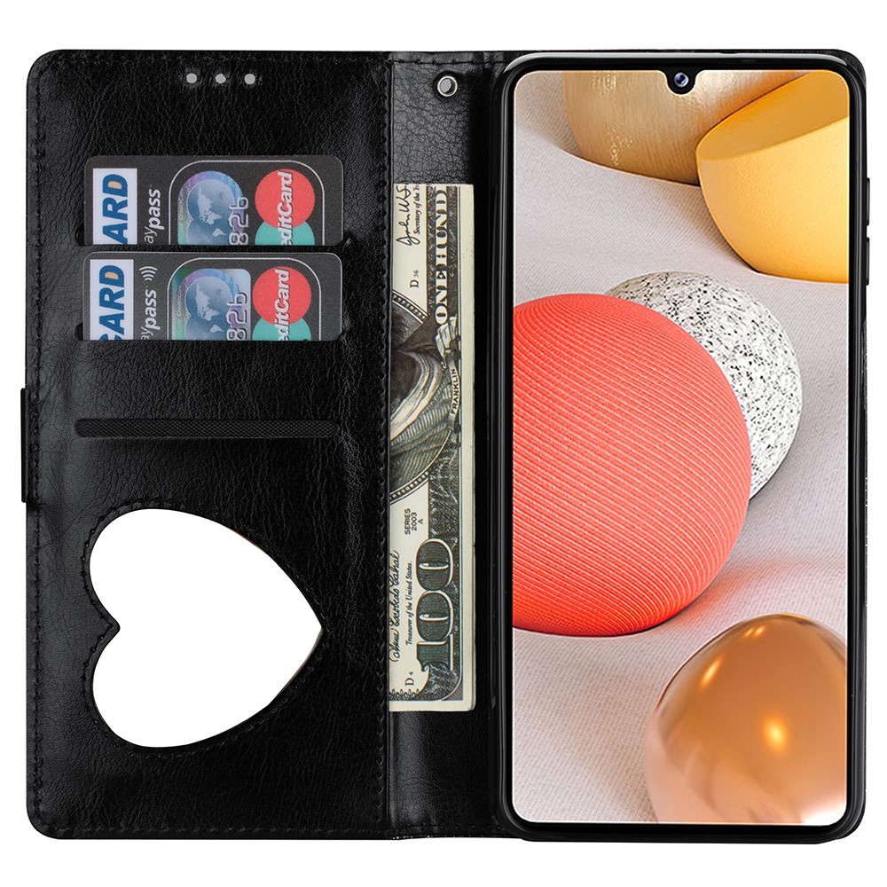 Flash Powder Zipper Pocket Wallet Flip Leather Phone Case with Strap for Samsung Galaxy A12 - Black-6
