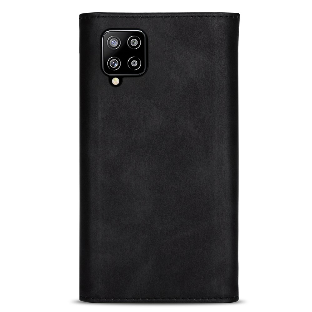 Zipper Wallet Leather Shell Stand Phone Cover with Short + Long Strap for Samsung Galaxy A12 - Black-3