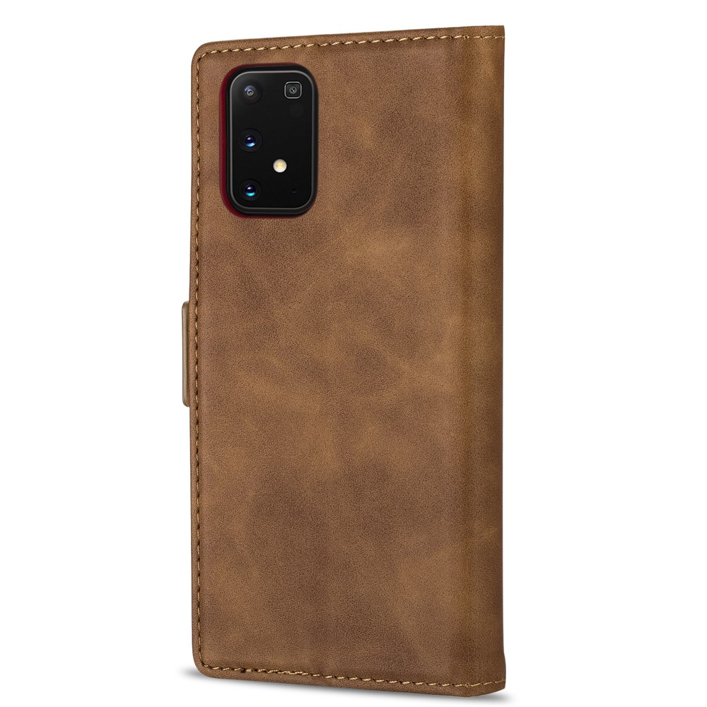 N.BEKUS PU Leather + TPU Wallet Phone Stand Case for Samsung Galaxy M31s - Brown-2