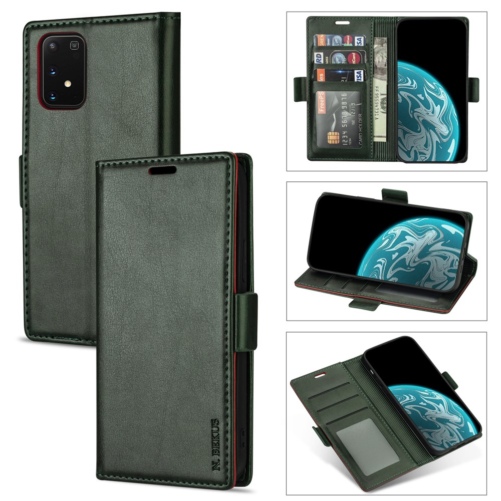 N.BEKUS PU Leather + TPU Wallet Phone Stand Case for Samsung Galaxy M31s - Green-1