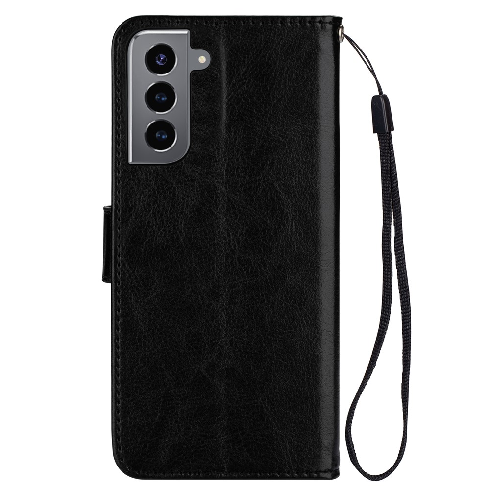 Crazy Horse Texture Leather Shell Wallet Phone Cover for Samsung Galaxy S21+ - Black-3