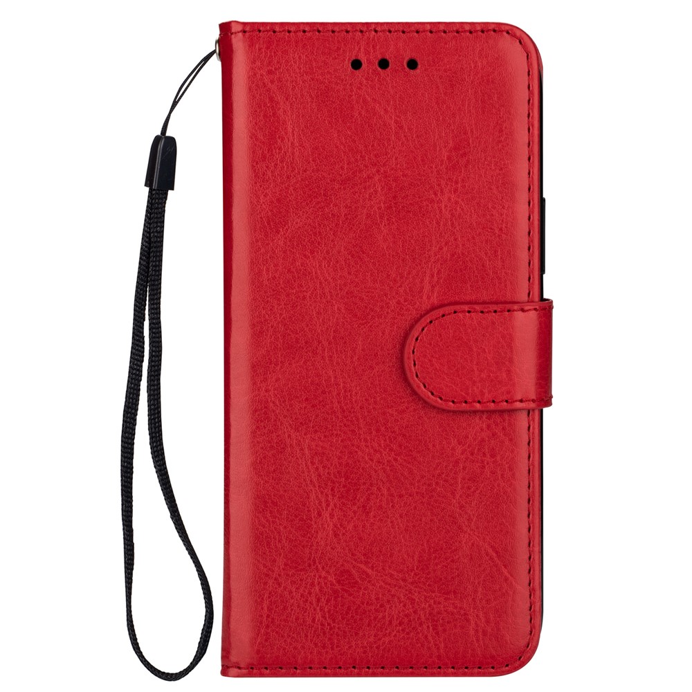 Crazy Horse Texture Leather Shell Wallet Phone Cover for Samsung Galaxy S21+ - Red-2