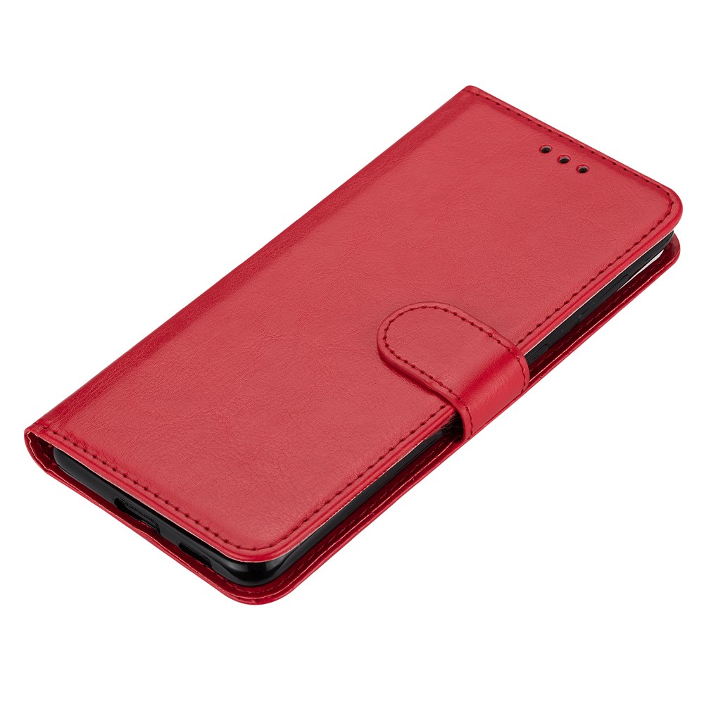 Crazy Horse Texture Leather Shell Wallet Phone Cover for Samsung Galaxy S21+ - Red-6