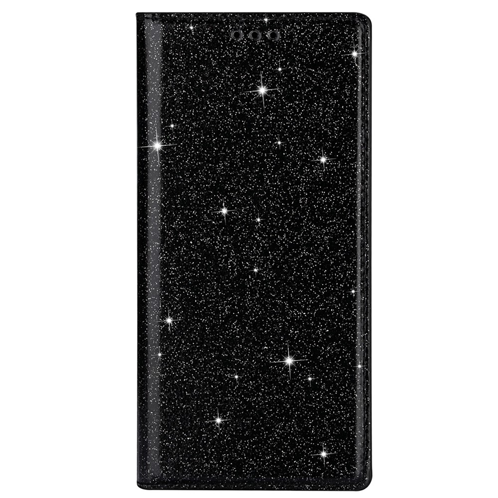 Flash Powder Auto-absorbed Leather Stand Shell for Samsung Galaxy M31s Case - Black-2